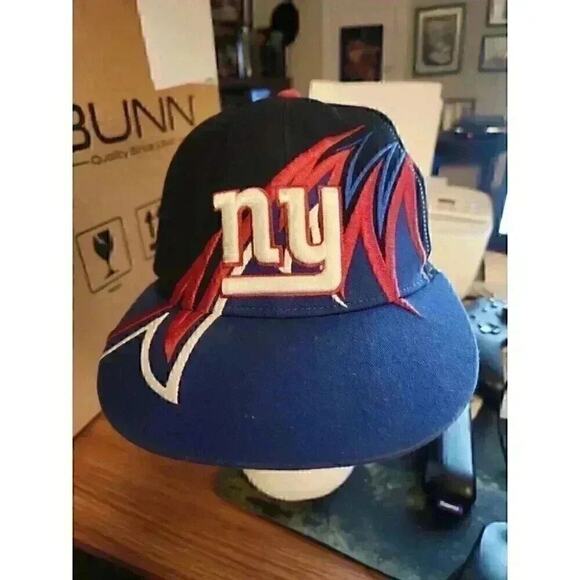 Vintage 90s New York Giants NY Shark Tooth Snapback Hat Cap NFL Team Apparel